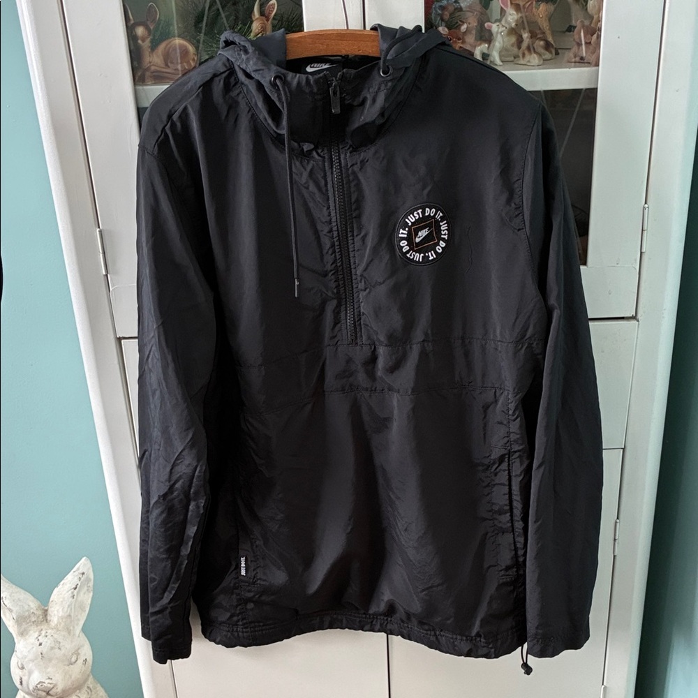 Nike Black Windbreaker Jacket sz M Hooded